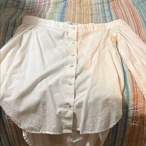 the blue shirt shop Elegant White Button-Down Skirt